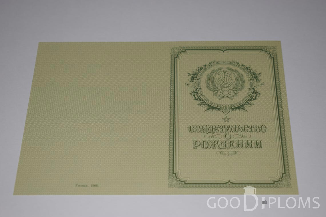 Свидетельство о Рождении - Обратная сторона - Кривой Рог