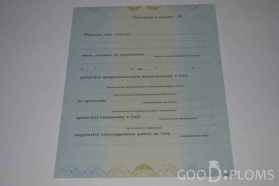 Приложение к Диплому о Переподготовке период выдачи 2010-2013 -  Кривой Рог