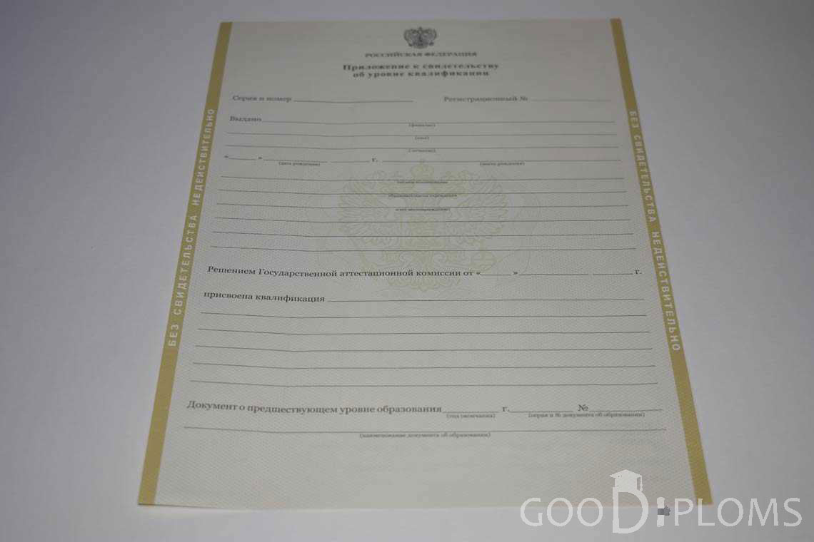 Приложение к Свидетельству об Уровне Квалификации период выдачи 2011-2020 -  Кривой Рог